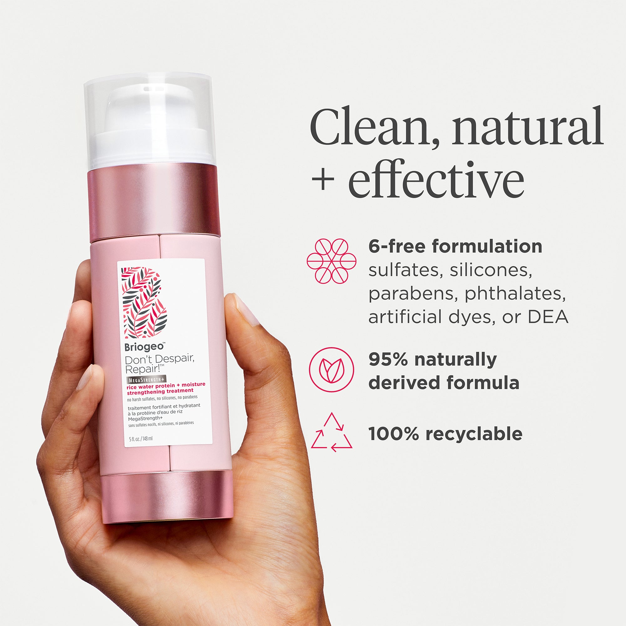 Don't Despair Repair! MegaStrength+ Rice Water Protein + Moisture Strengthening Treatment - Briogeo